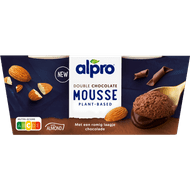 Alpro Chocolade- amandel mousse met kokos-chocoladelaag
