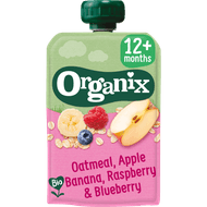 Organix Just oatmeal-apple banana, raspberrry bleuberry 12+ maanden