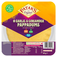 Patak's Pappadums knoflook en koriander 8 stuks