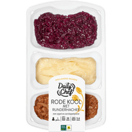 Daily Chef Rode kool met runderhachee appel en aardappelpuree