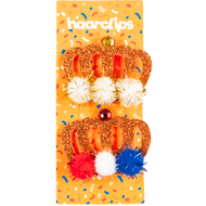 Oranje haarclips 2 stuks