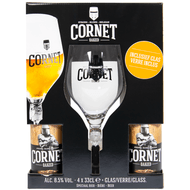 Cornet Geschenkverpakking 4x 33cl + glas