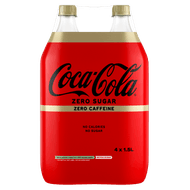 Coca-Cola Zero caffeinevrij 4x 1.5 l