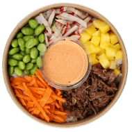 Healthy Hand Poke bowl pulled beef