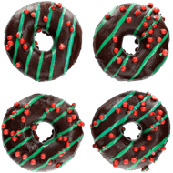 Foto van Vers afbak Donut appelpie met kerstdecoratie