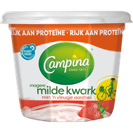 Campina Magere kwark aardbei