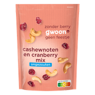 G'woon Cashewnoten en cranberry mix