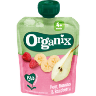 Organix Knijpzakje pear-banana-raspberry 4+ maanden