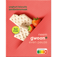 G'woon Yoghurtbiscuit aardbei  5x2 stuks