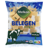 Melkan Belegen kaas blokjes 48+