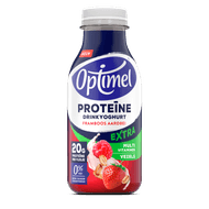 Optimel Drinkyoghurt protein framboos aardbei Foto van Optimel Drinkyoghurt protein framboos aardbei