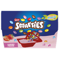 Foto van Nestlé Smarties yoghurt aardbei 2 stuks