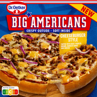 Dr. Oetker Pizza big americans cheese burger Foto van Dr. Oetker Pizza big americans cheese burger