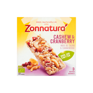 Zonnatura Biologische notenreep cashew-cranberry 3 stuks