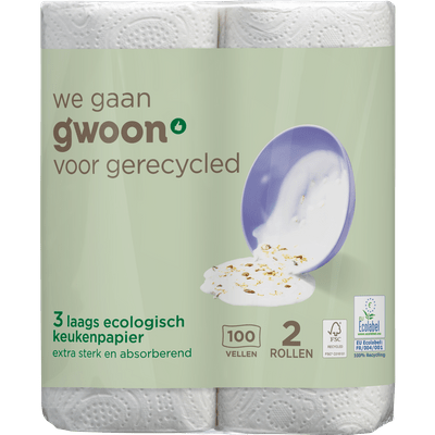 G'woon Keukenpapier recycled 3-laags