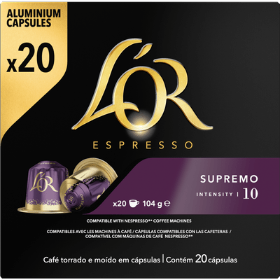 L'Or Koffiecups espresso supremo sterkte 10