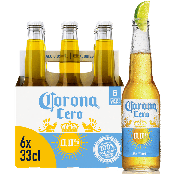 Foto van Corona Mexicaans 0.0 6x33cl op witte achtergrond
