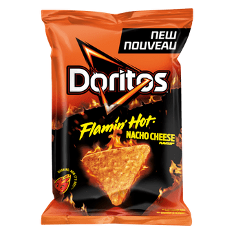 Doritos Tortilla chips flamin hot nacho cheese