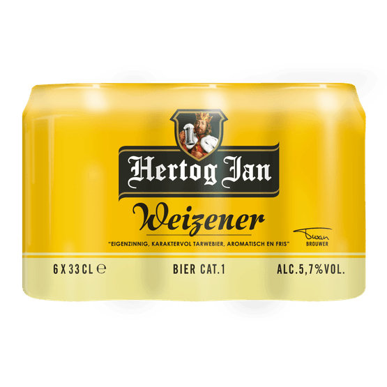 Foto van Hertog Jan Weizen 6x33cl op witte achtergrond