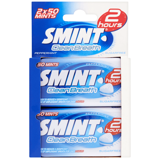 Foto van Smint Clean breath peppermint duopack op witte achtergrond