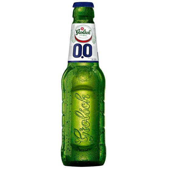 Foto van Grolsch 0.0 op witte achtergrond