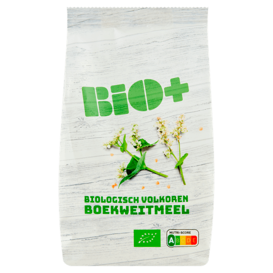 Foto van Bio+ Boekweitmeel op witte achtergrond