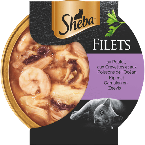 Eigendom hoop na school Sheba Kattenvoer filets kip garnaal zeevis bestellen?
