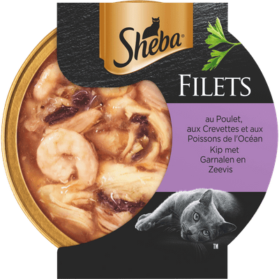Sheba Kattenvoer filets kip garnaal zeevis