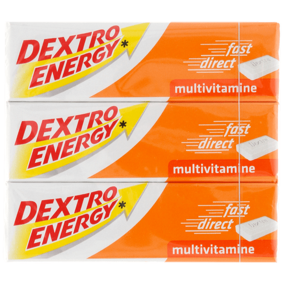 Foto van Dextro Energy multivitamine 3 stuks op witte achtergrond