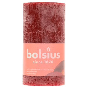 Bolsius Kaars rustiek velvet rood