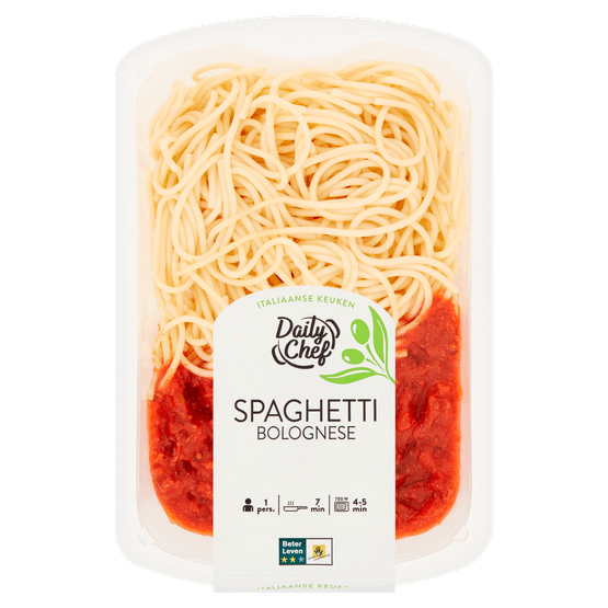 Foto van Daily Chef Spaghetti bolognese op witte achtergrond
