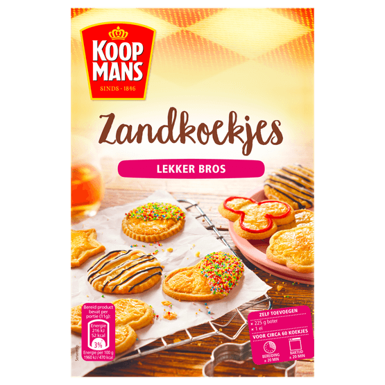 Foto van Koopmans Zandkoekjes op witte achtergrond