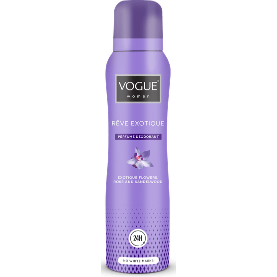 Foto van Vogue Deospray reve exotique op witte achtergrond