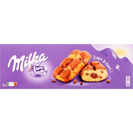 Foto van Milka Cake & choco 5 stuks op witte achtergrond