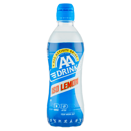 Foto van AA Drink Sportdrank iso lemon op witte achtergrond