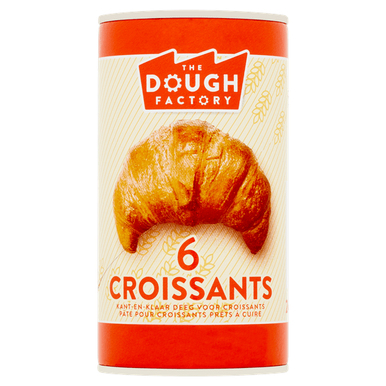 Foto van The Dough Factory Croissants 6 stuks op witte achtergrond