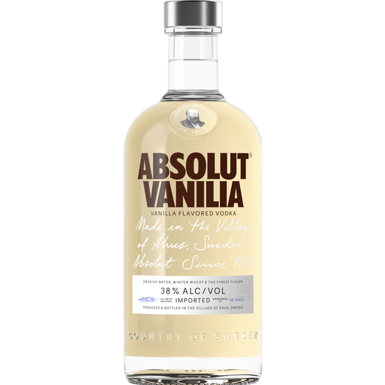 Foto van Absolut Vodka vanille op witte achtergrond