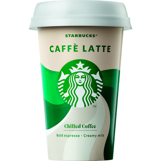 Foto van Starbucks IJskoffie cafe latte op witte achtergrond