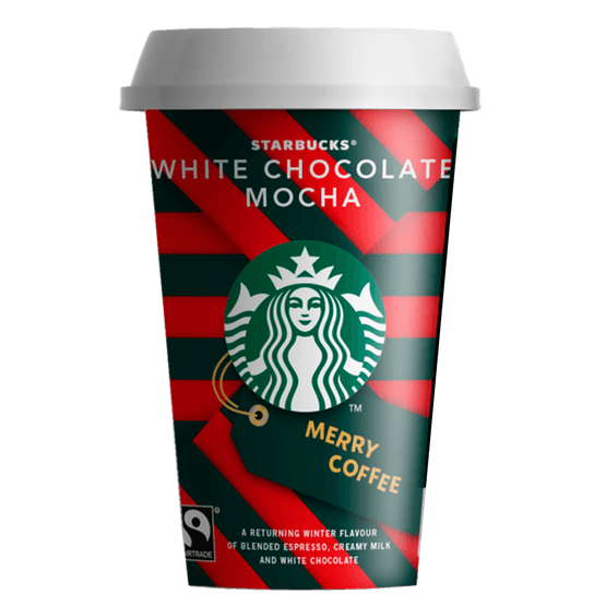 Foto van Starbucks Chilled classics white chocolate moccha op witte achtergrond