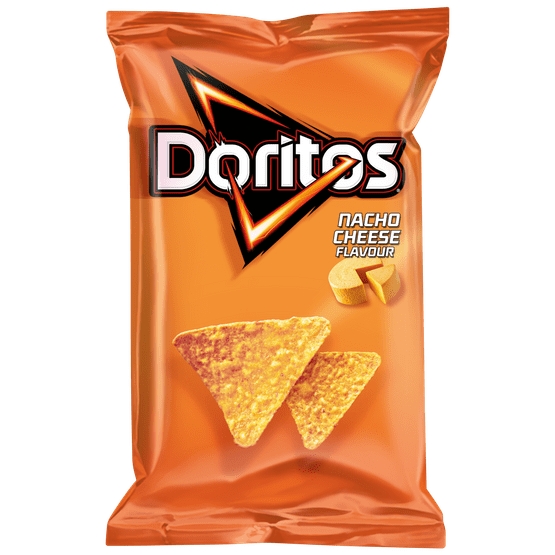 Foto van Doritos Tortilla chips nacho cheese op witte achtergrond
