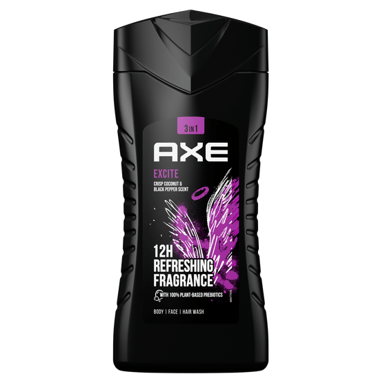 Foto van AXE Douchegel excite op witte achtergrond