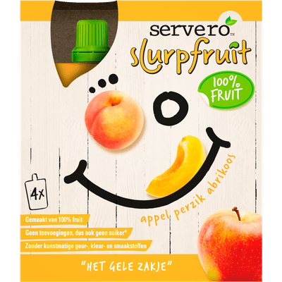 Servero Slurpfruit appel perzik abrikoos 4 stuks
