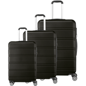 3-delige hard-case kofferset zwart