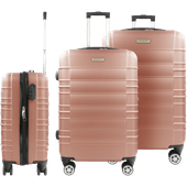 3-delige hard-case kofferset rose goud