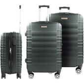 3-delige hard-case kofferset antraciet