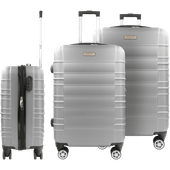 3-delige hard-case kofferset zilver