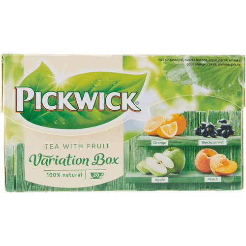 kalmeren kleding stof schild Aanbieding: Pickwick Vruchtenthee fruitvariatie groen kop 20 zk.!