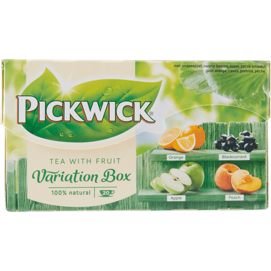 Foto van Pickwick Vruchtenthee fruitvariatie groen kop 20 zakjes op witte achtergrond