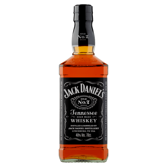 Foto van Jack Daniel's Tenessee Whiskey op witte achtergrond