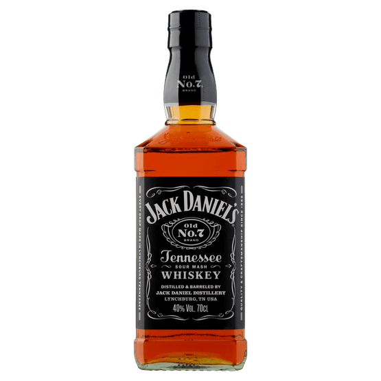 Foto van Jack Daniel's Tenessee Whiskey op witte achtergrond